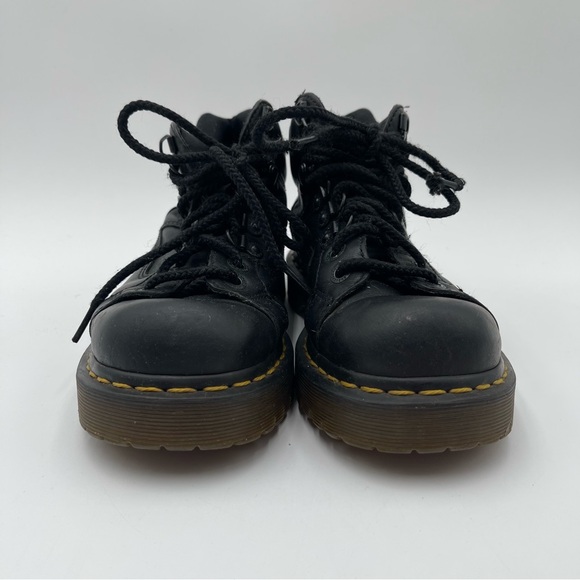 Dr. Martens 8699 Shoes Size 5 Black Leather Round Toe Lace Up Bex Sole Boots - Picture 7 of 16